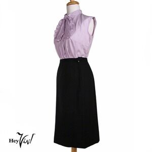 Vintage Pencil Skirt 1960s Black Wool by Century Size Small W 25 L25 - Hey Viv